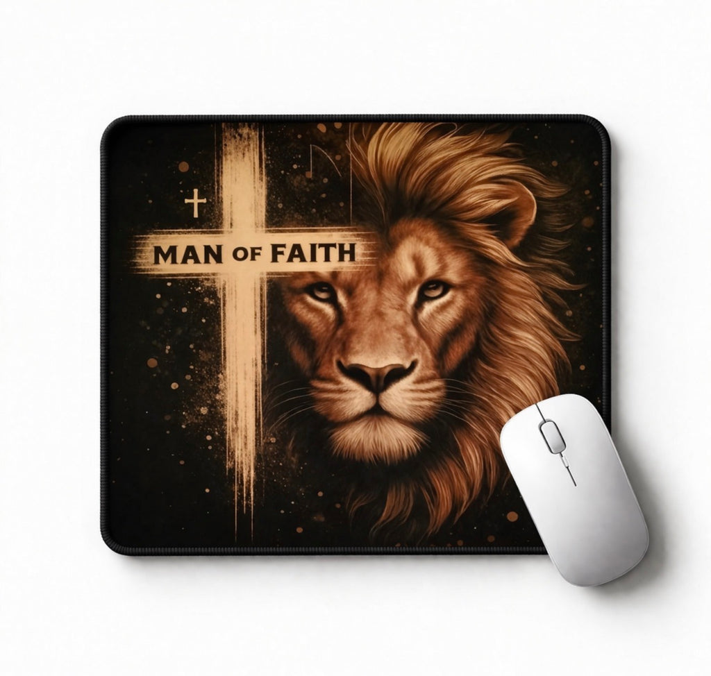 Man of Faith Lion Mouse Pad