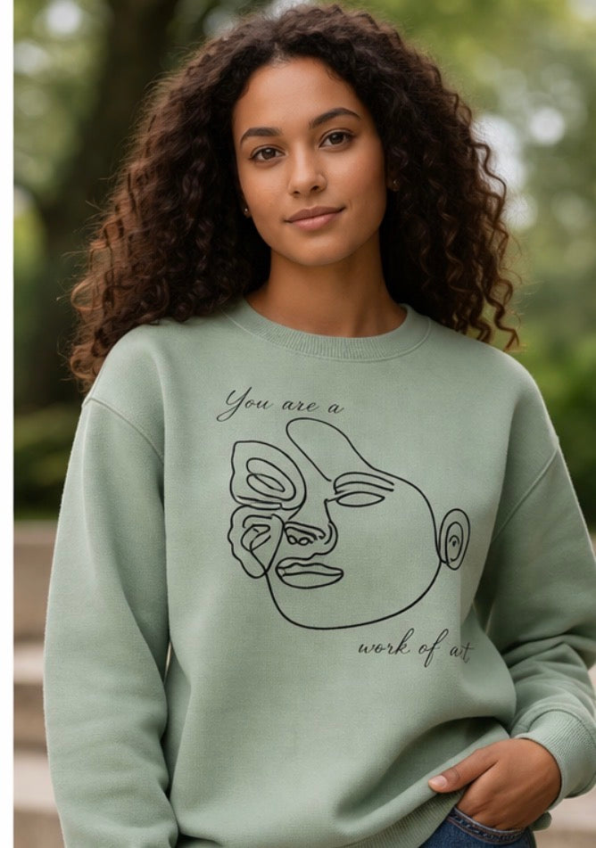 Women’s Graphic Sweatshirt “You Are a Work of art”