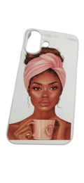 Elegant Woman with Coffee Cup Phone Case Compatible with iPhone