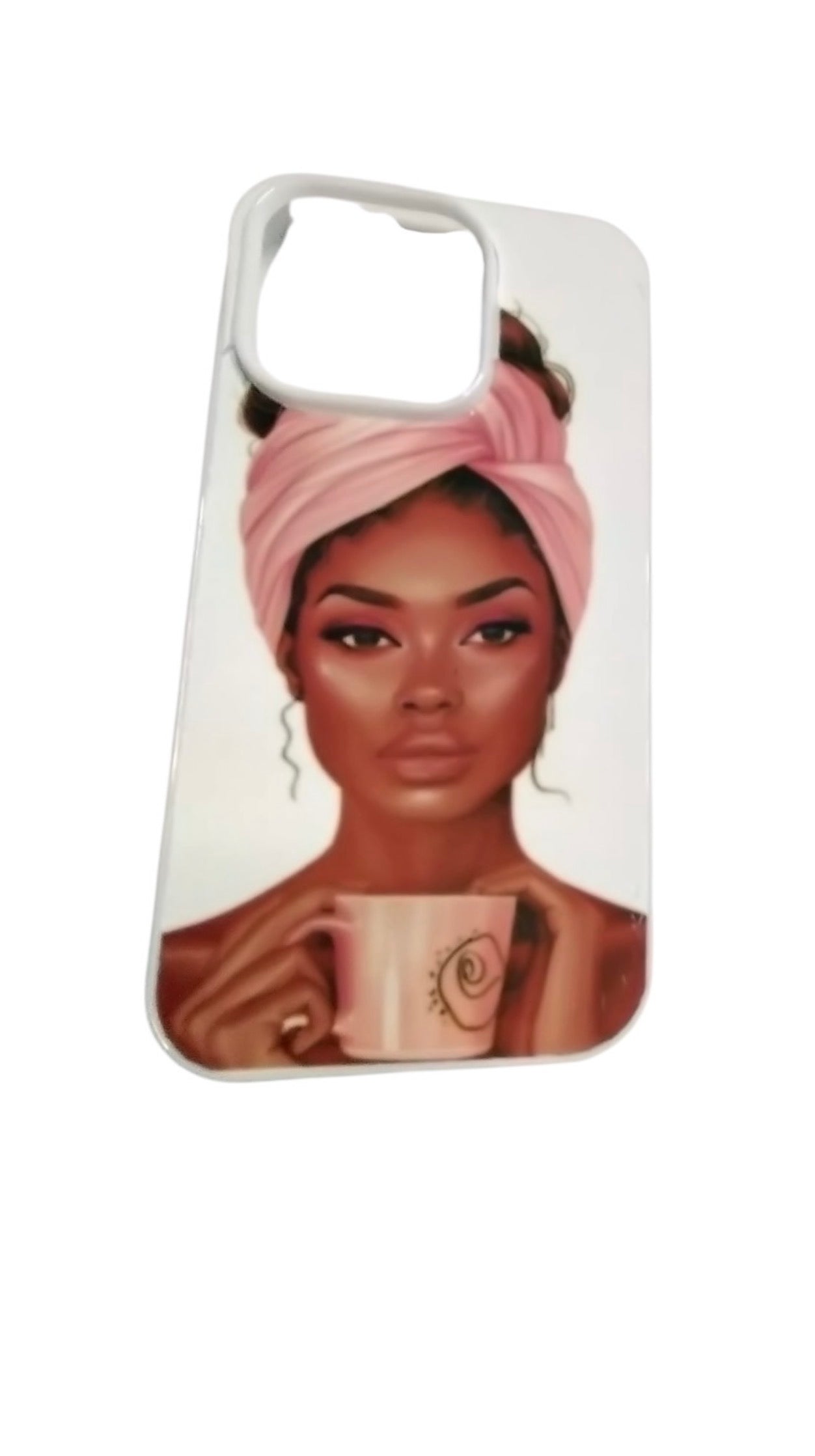Elegant Woman with Coffee Cup Phone Case Compatible with iPhone