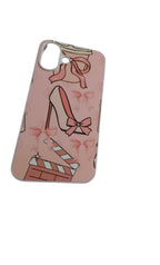 Pink High Heel & Bow Pattern Phone Case Compatible with iPhone