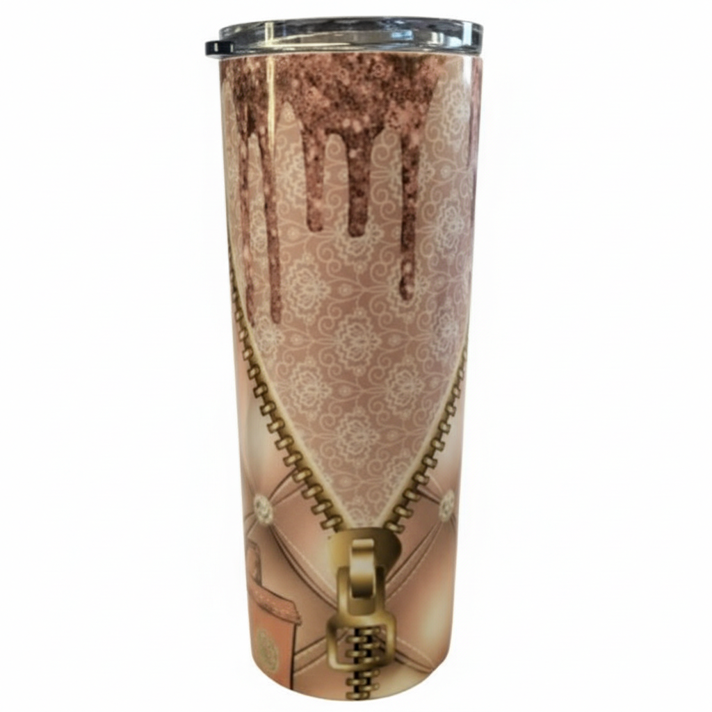 Glam Pink Zipper 20oz Tumbler