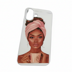 Elegant Woman with Coffee Cup Phone Case Compatible with iPhone