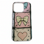 Cute Pastel Bow Design Heart Phone Case Compatible with iPhone