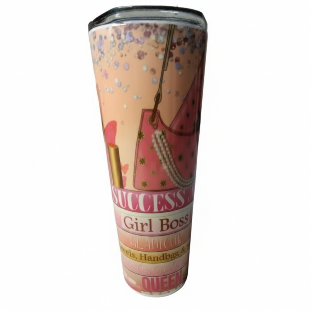20oz “Girl Boss” Tumbler – Pink Glam