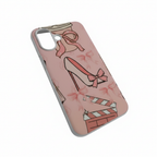Pink High Heel & Bow Pattern Phone Case Compatible with iPhone